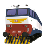 Vector image of an Italian electric locomotive E655 Caimano